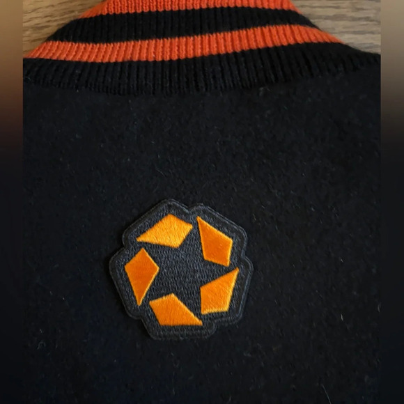 Vintage Stewart & Strauss Varsity Jacket Men's Med Black letterman Wool Leather - Picture 4 of 10